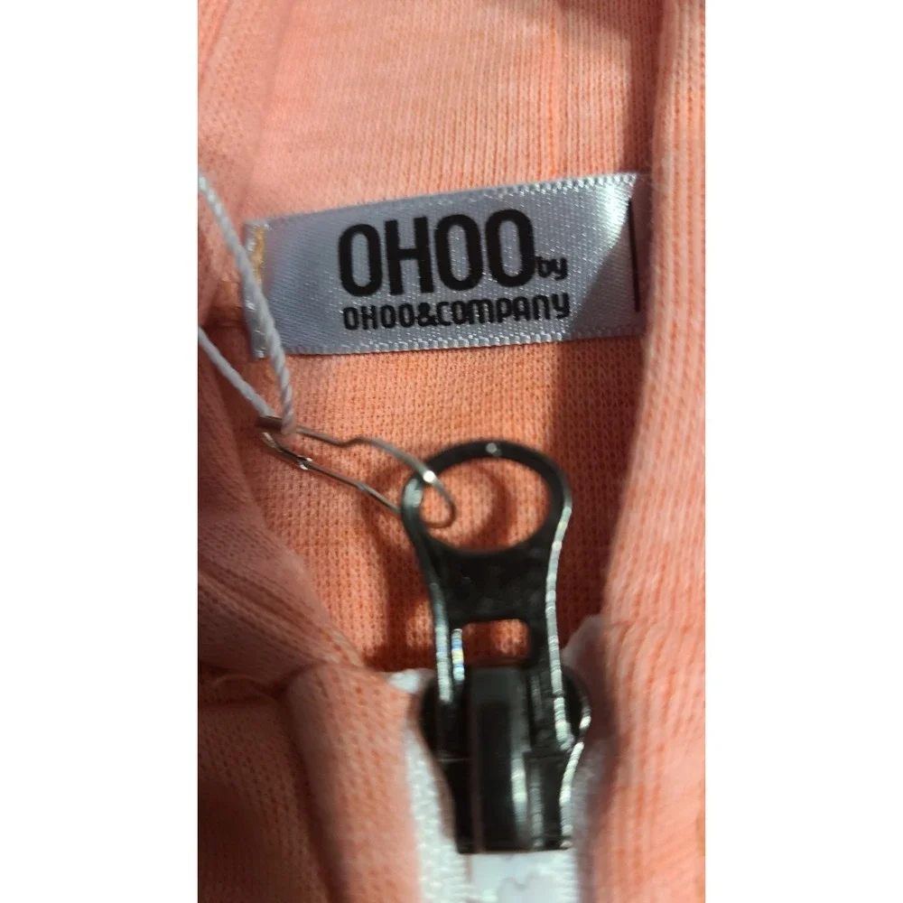New OHOO Coral Zip-Up Short Sleeve‎ Jacket With Pockets Size  XXXL